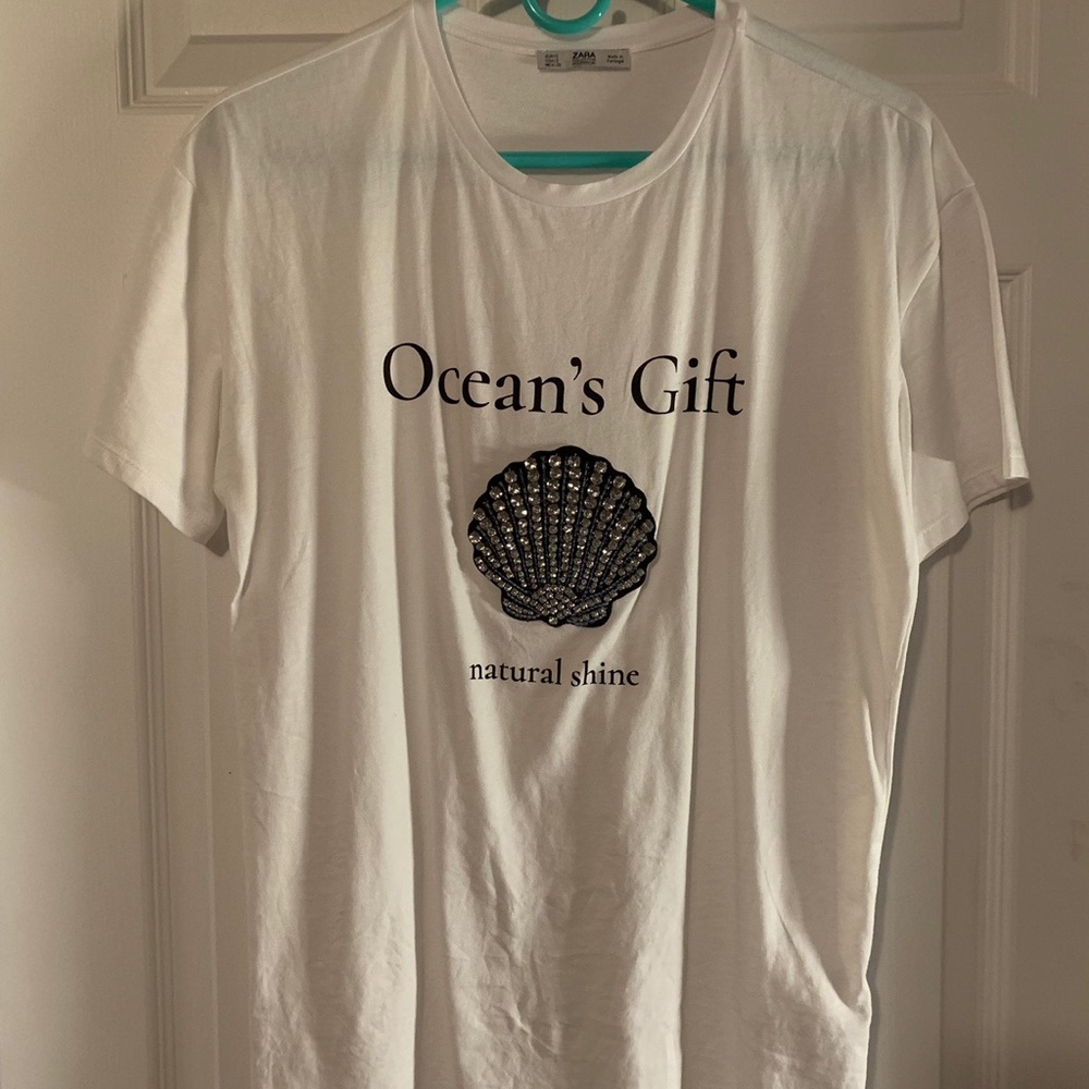 Zara white graphic tee